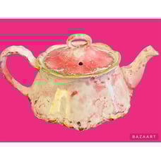 Homer Laughlin RARE Pink Drip Glaze With Gold Gilt Trim Teapot