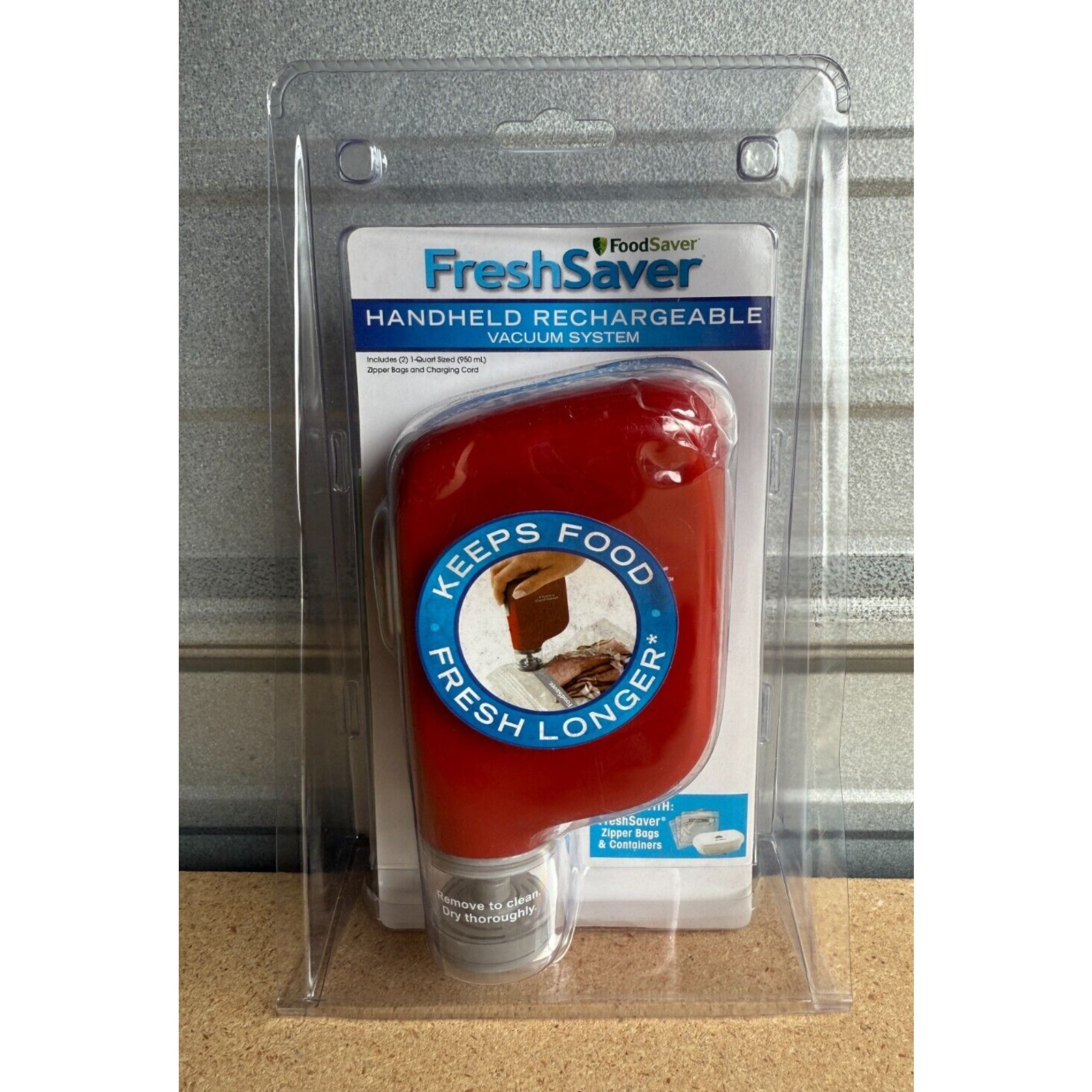 FoodSaver FreshSaver Handheld Rechargeable Vacuum Sealer System RED
