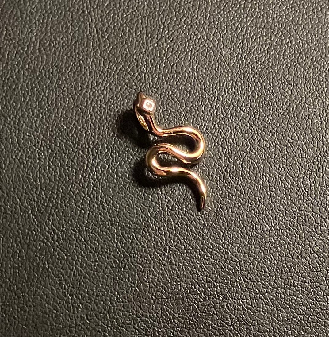 Miranda Frye Gold Snake Charm Necklace - Approx 19” Long - GENTLY USED