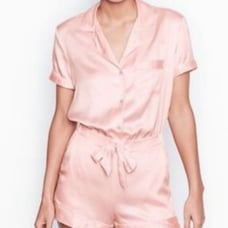 NWOT Victoria's Secret light pink satin romper size small