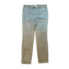 J. Jill Skinny Pants Women's 8 Olive Flat Front Casual Pockets Zip Fly