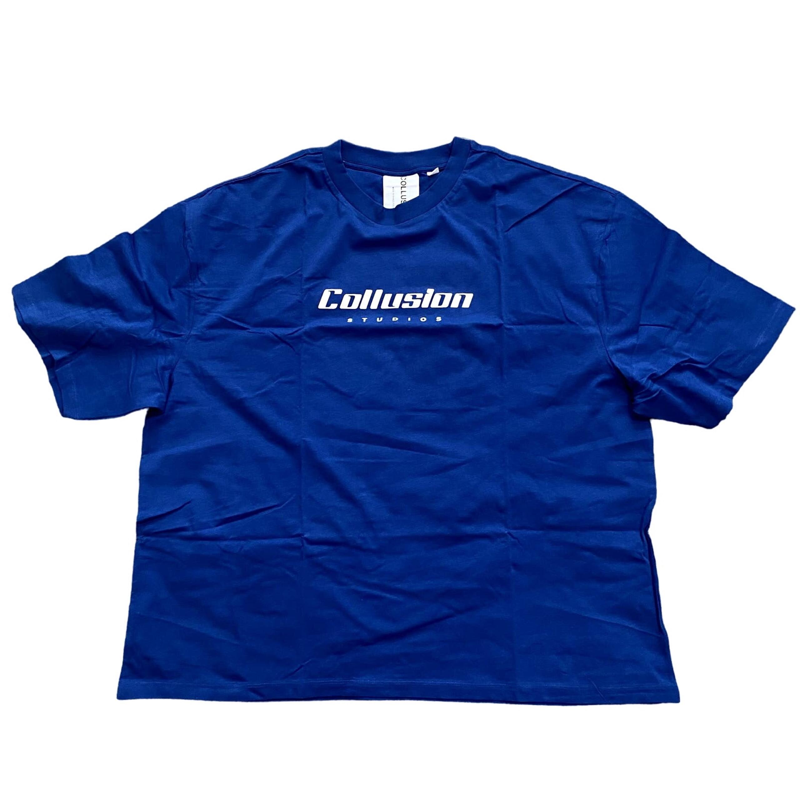 Collusion Logo Reserve T-shirt in Blue, Size 2XL