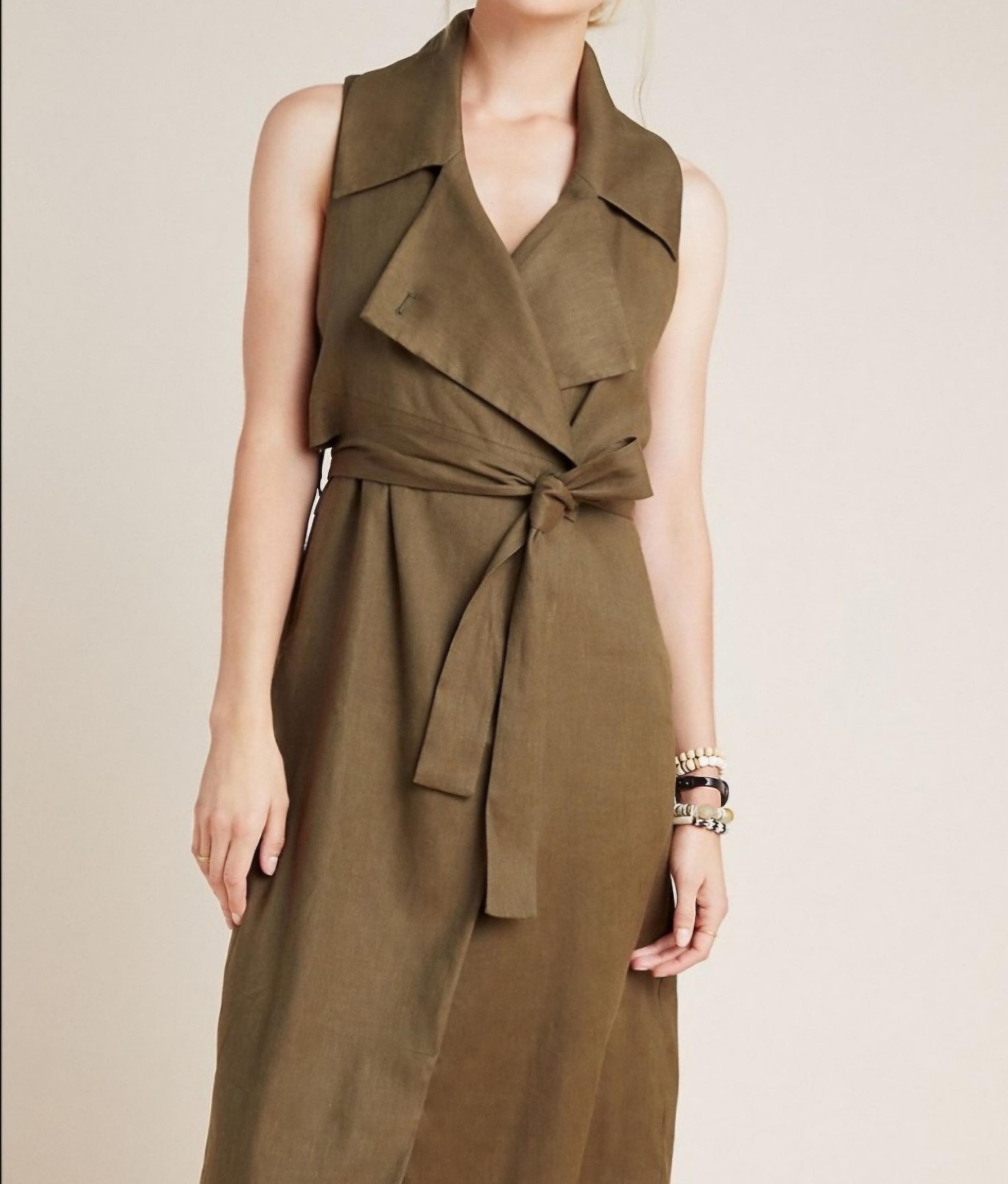 Anthropologie "Hollis" Tie Front Trench Vest