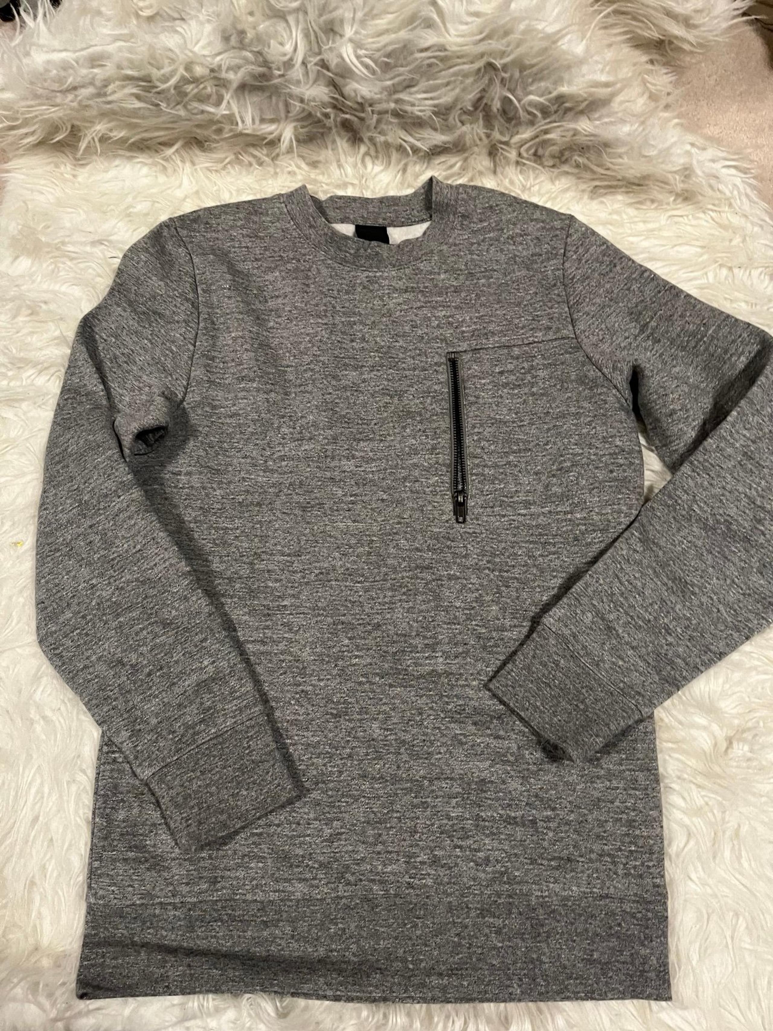 Mens H&M Slimfit Crewneck Longsleeve Grey Sweatshirt long sleeve  Sz XS