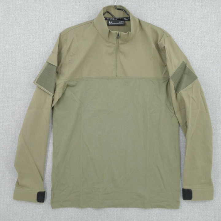 Under Armour Shirt Mens Large Green Long Sleeve Mock Neck Tactical Combat 2.0