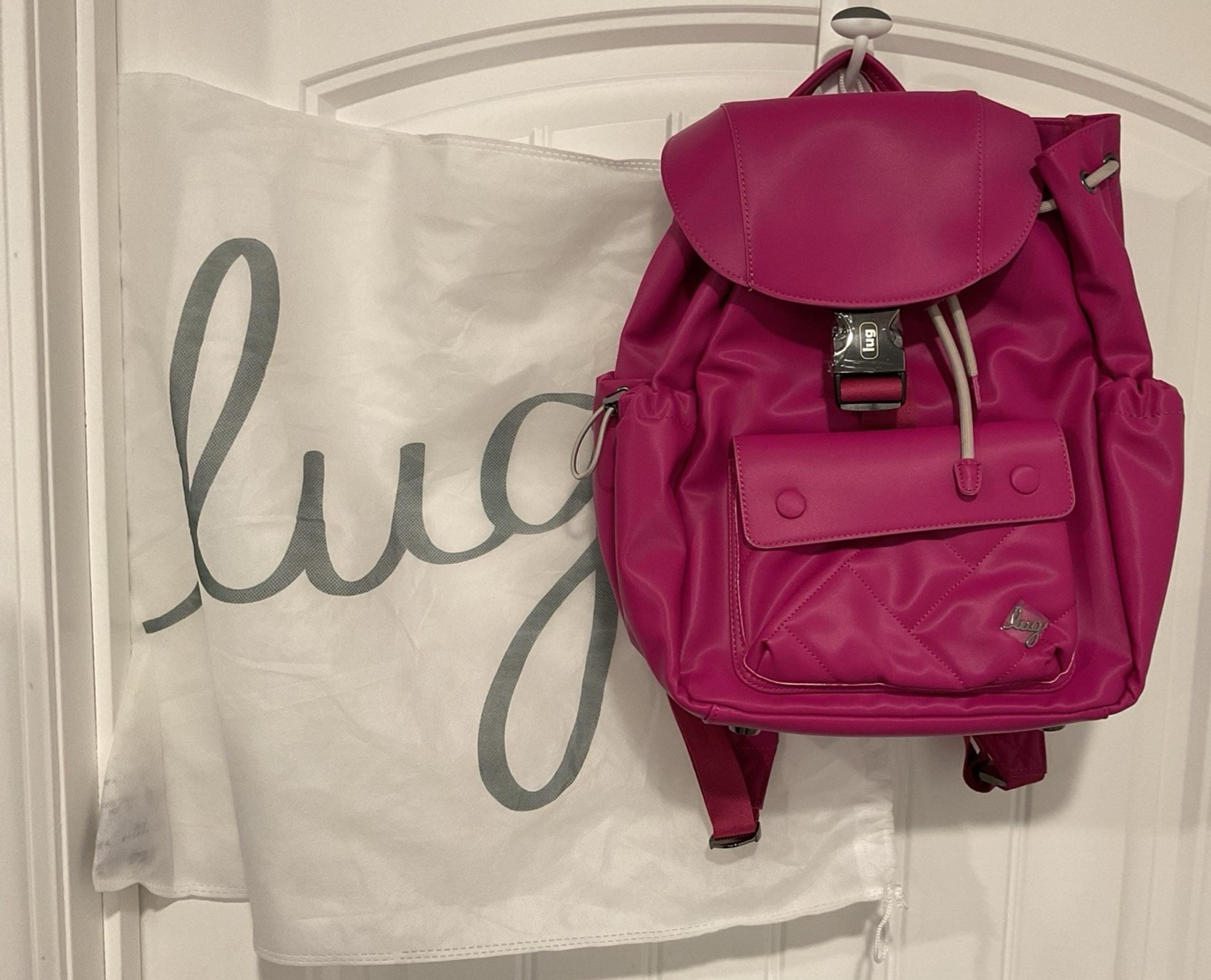 NWT Lug Wiffle Satin Luxe VL Drawstring Closure Backpack Orchid w/Dust cover