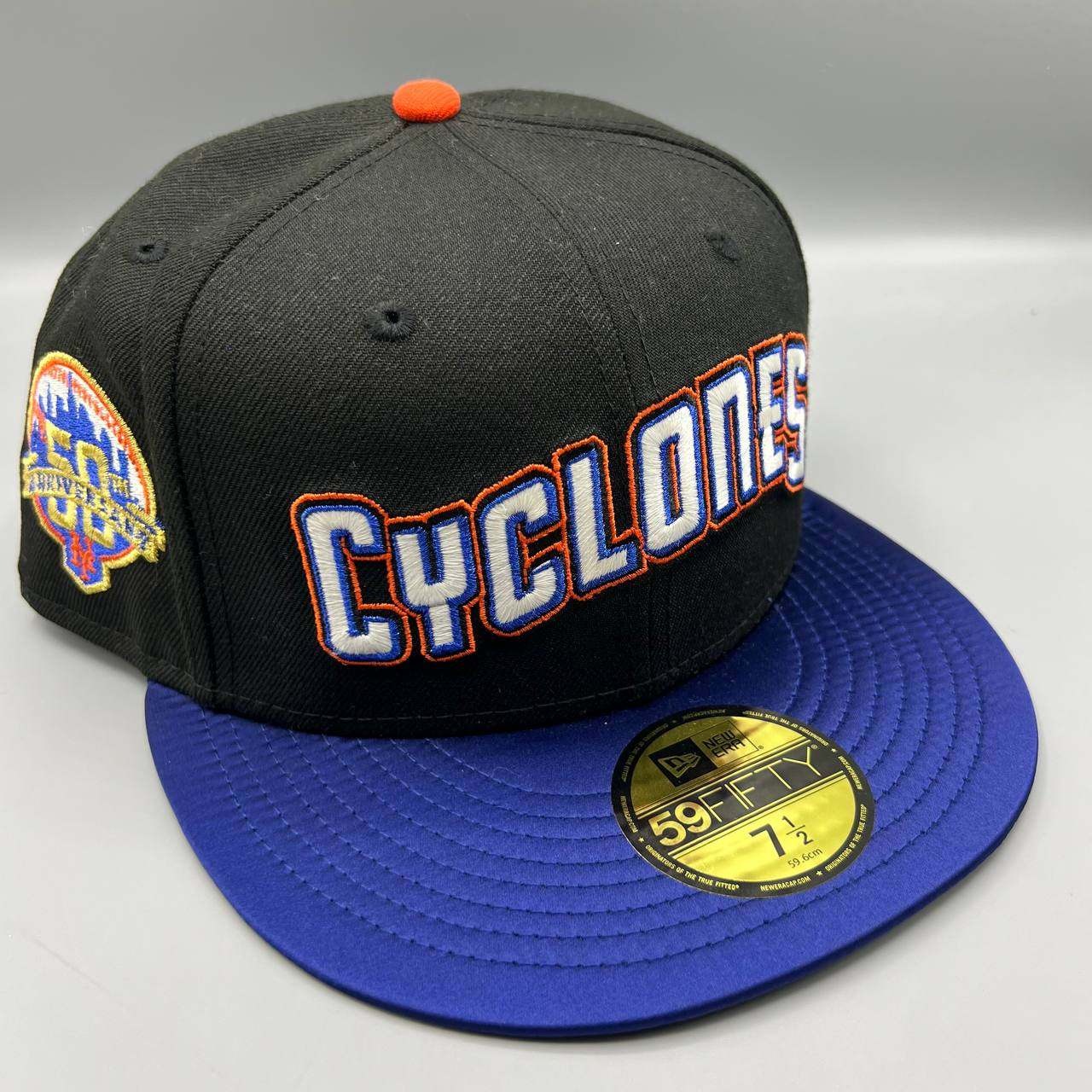 Brooklyn Cyclones Hat Men 7 1/2 Black Blue 59Fifty New Era MiLB Snap Back Cap