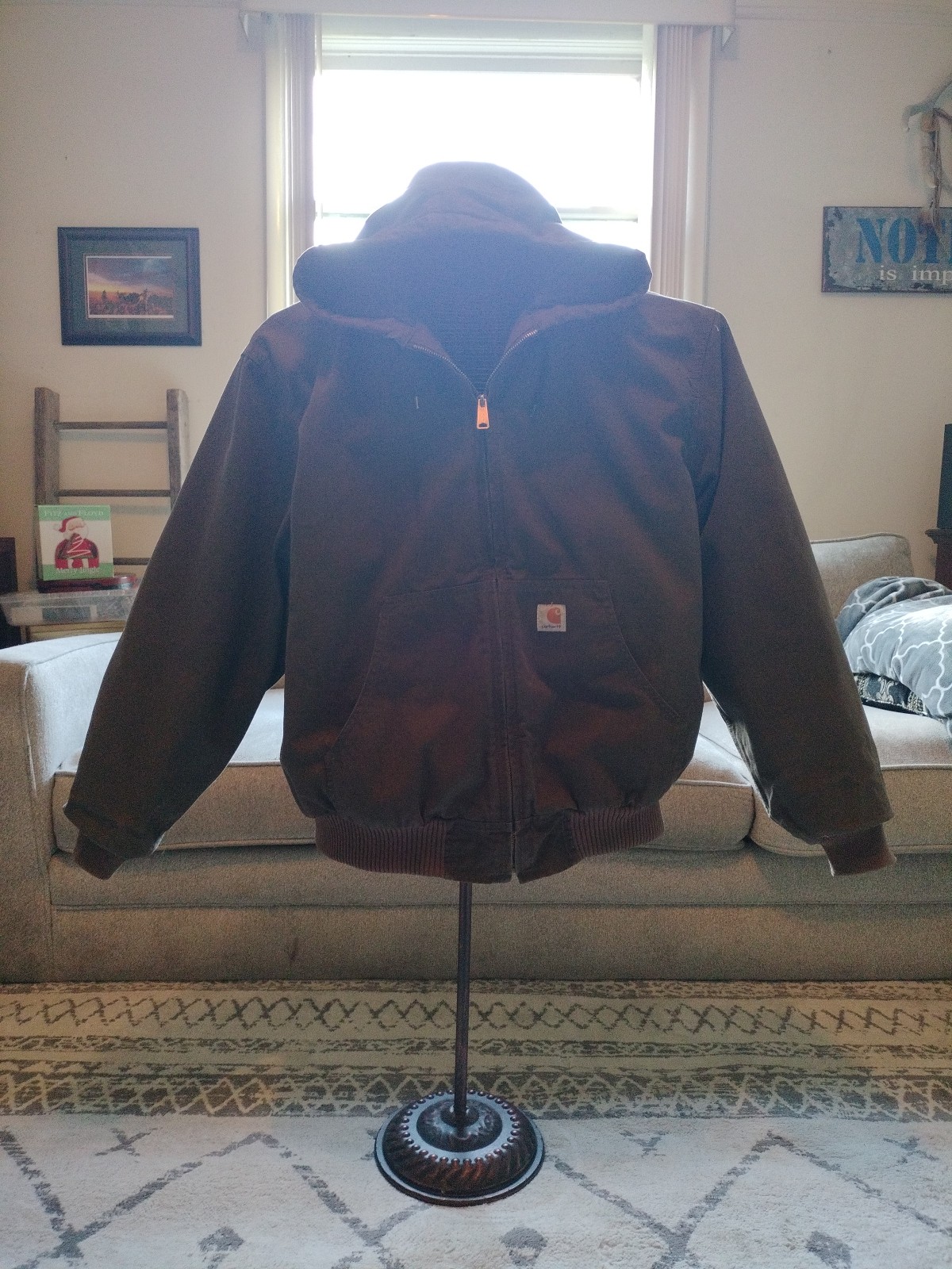 Men's Olive Green, Insulated, Hooded Carhartt Jacket/ Coat. Size 2X