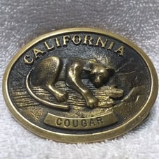 Heritage Mint 1978 California Cougar Solid 3D Brass Buckle Great Condition