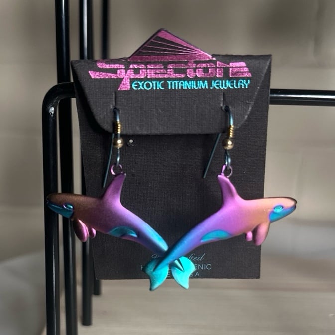 1988 Vintage Orca Spectore Titanium Earrings
