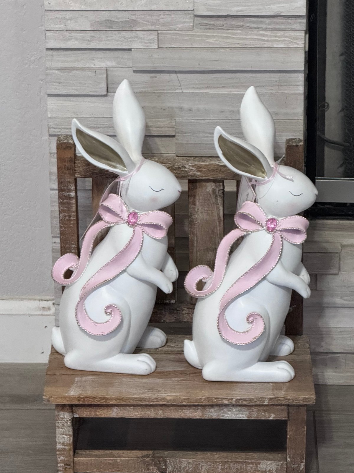Bundle of 2 Cupcake and Cashmere white Easter bunny with pink bow Tik tok viral