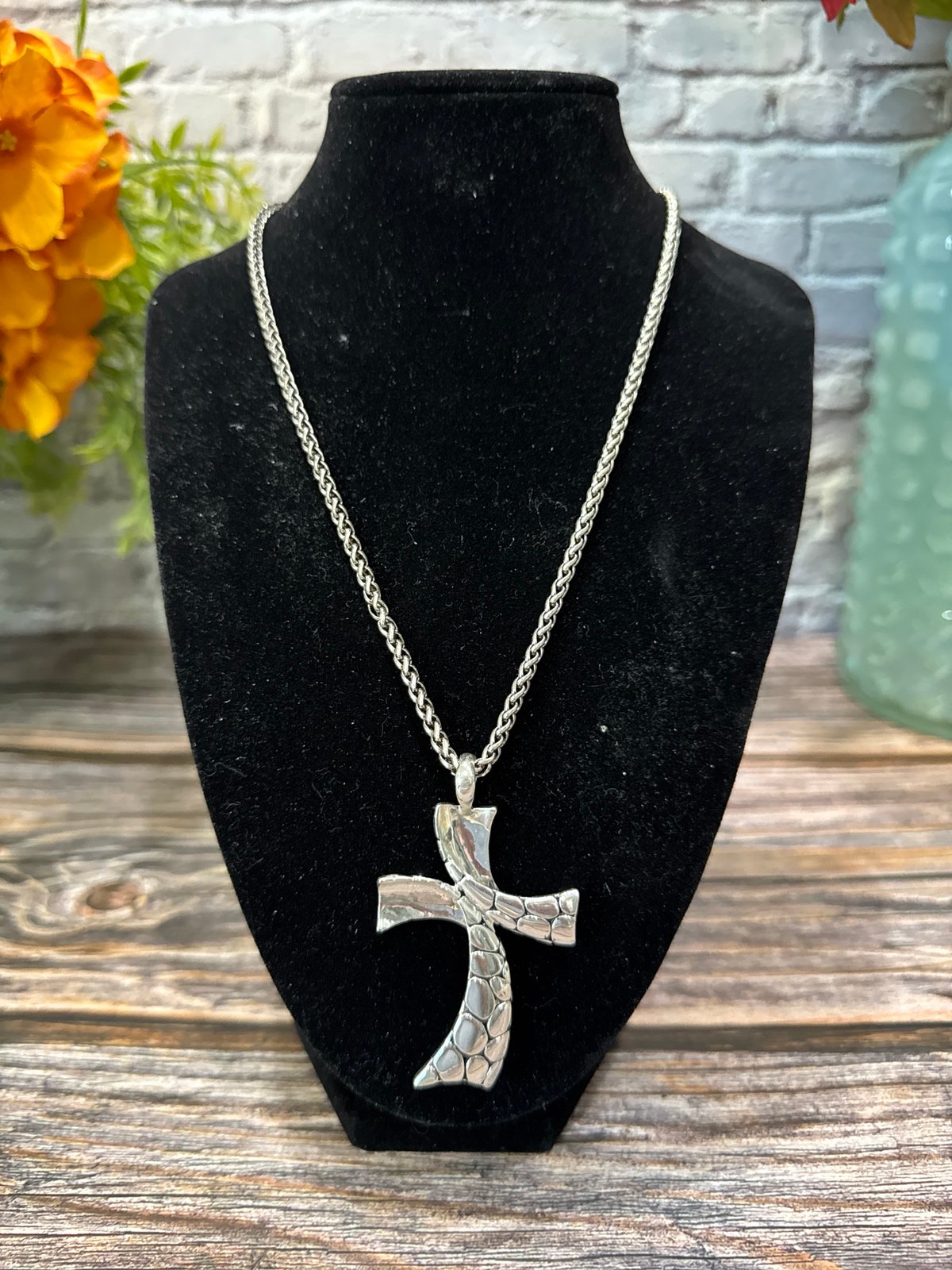 Brighton Pebble Cross Necklace ITM714