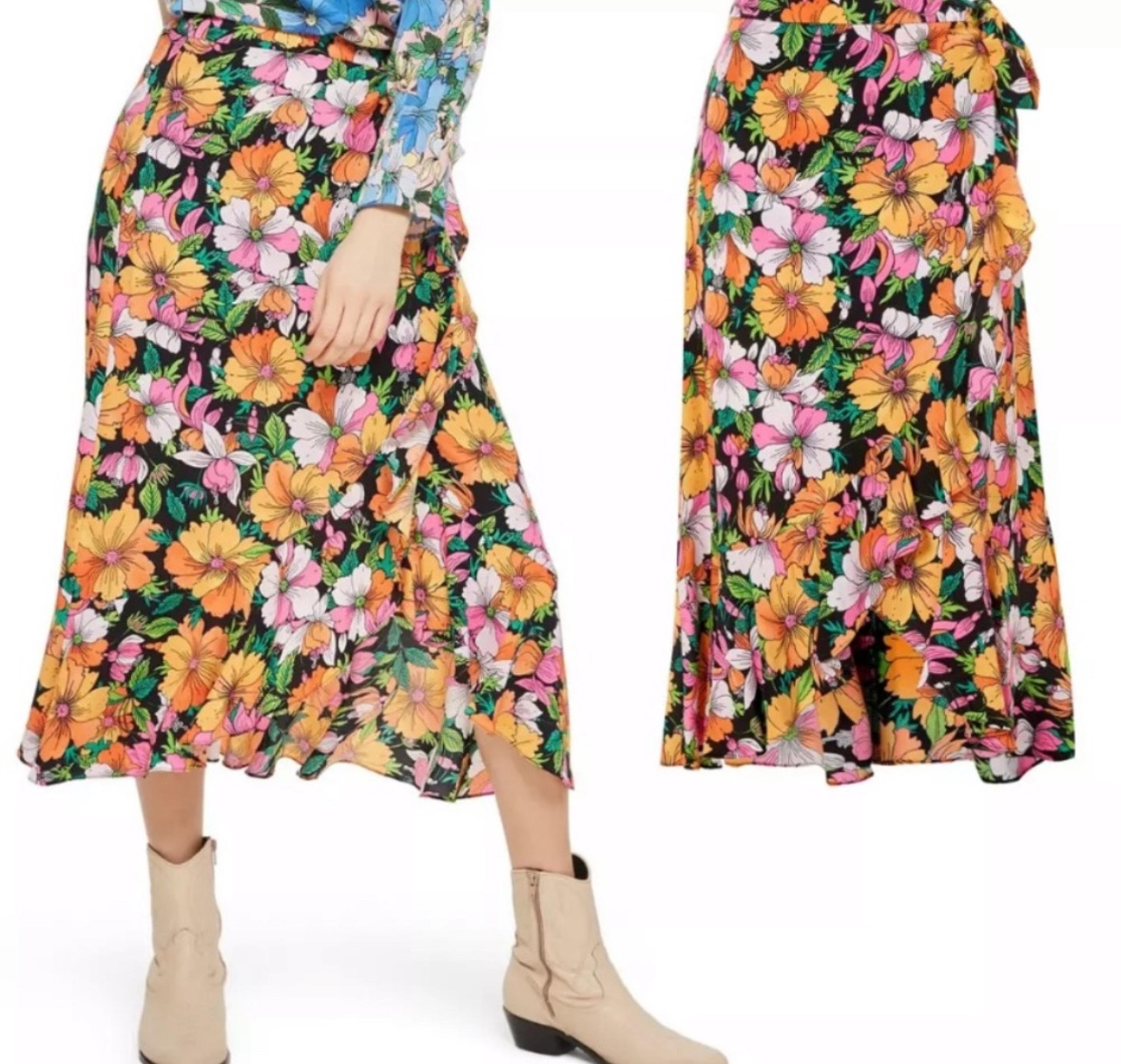 Topshop Floral Wrap Skirt