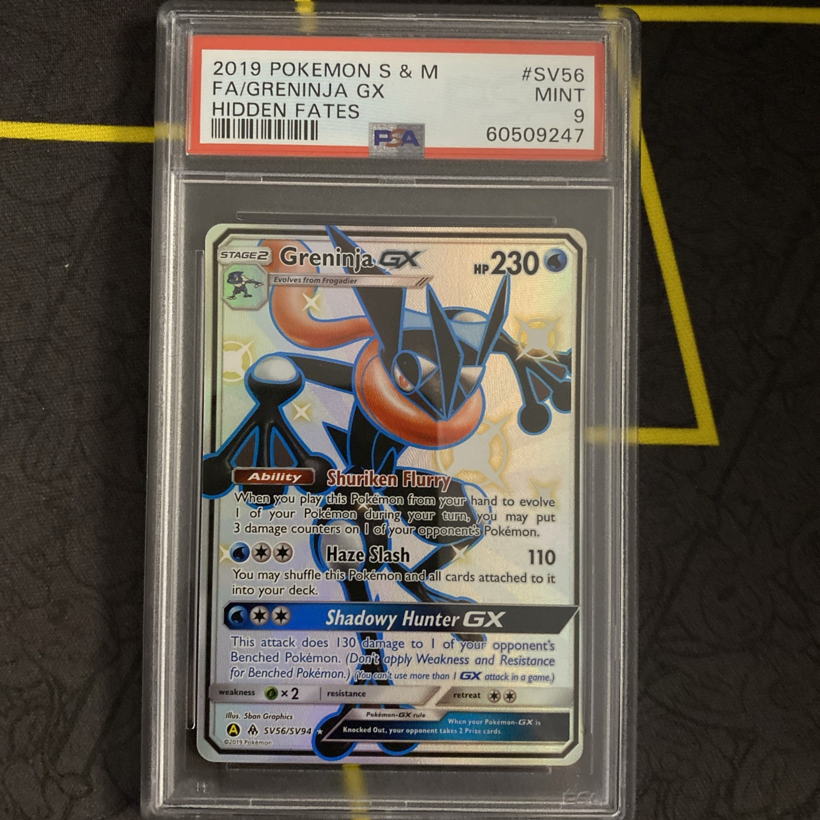 Greninja GX SV56/SV94 Hidden Fates: Shiny Vault Holo PSA 9
