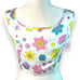 Oceanus Woman’s Sz Medium Crop Top White Floral