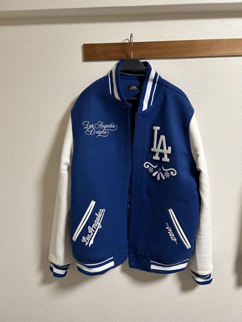 Dodgers Varsity Jacket Blue/White Skull Design
