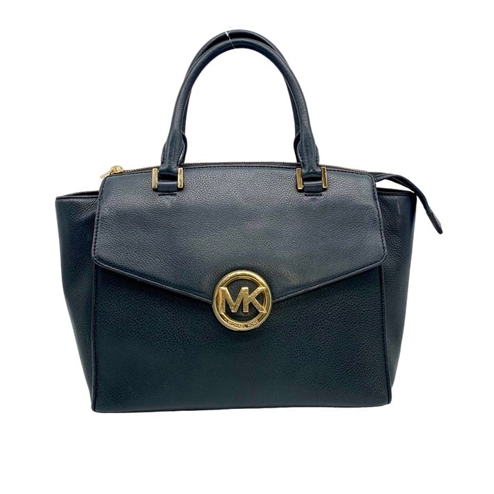 Michael Kors Black Pebbled Leather Hudson Satchel