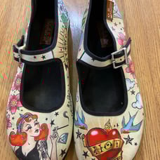 Chocolalics Hot Chocolate Tattoo Mary Jane Flats