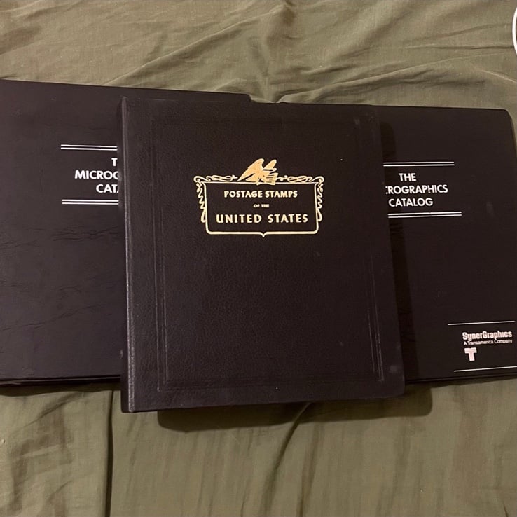Lot Of 3 Set The Micrographics Catalog Empty Binders Only Black No Stamps As Is