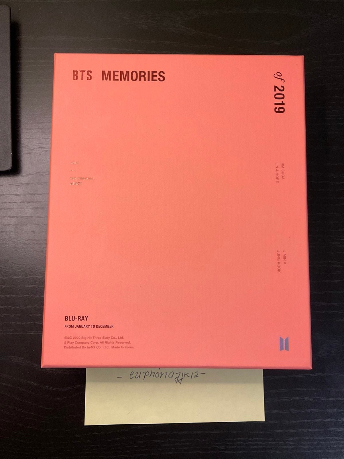 BTS Jin Seokjin Memories of 2019 Blu-ray MO19 Bluray