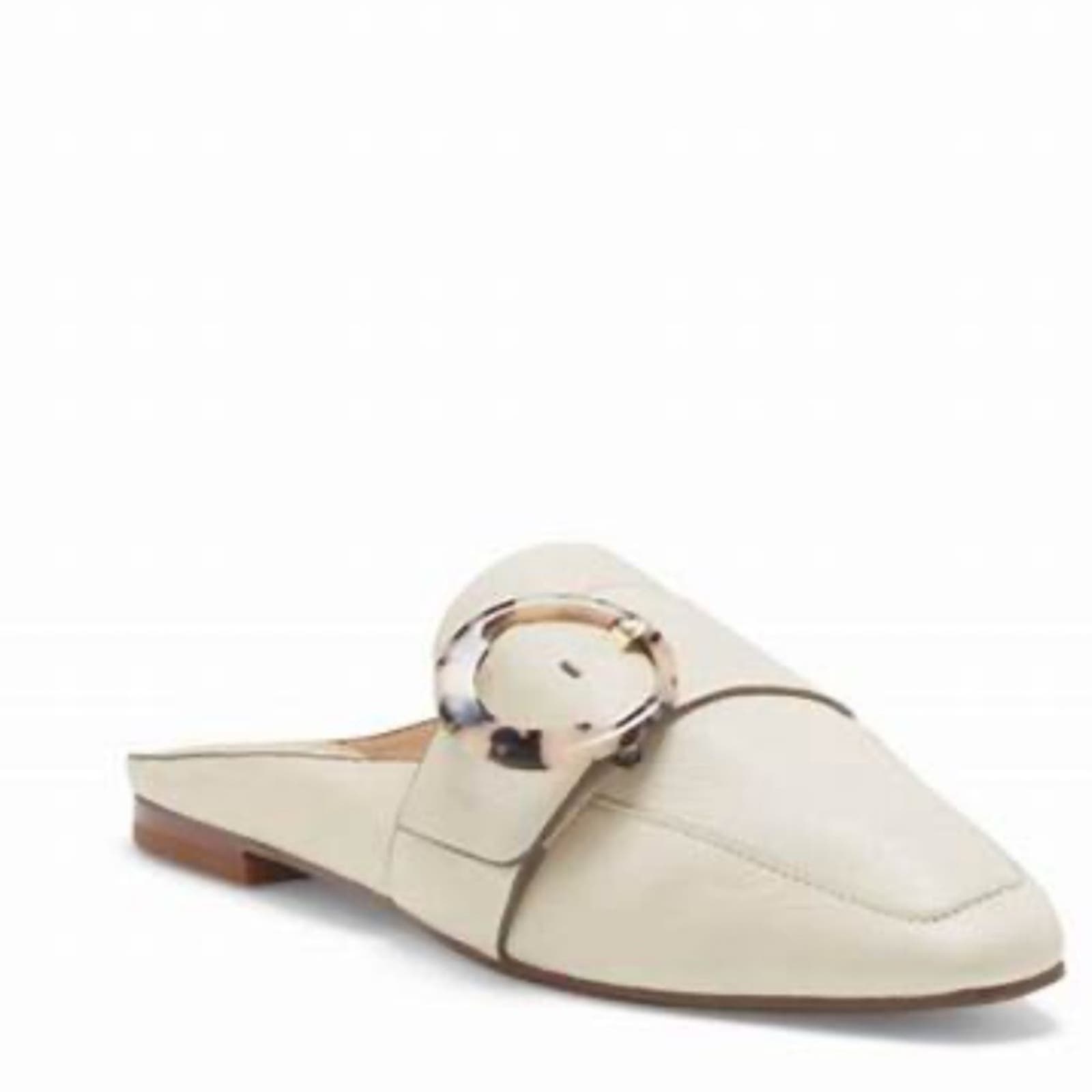 Louise et Cie Brileigh Bone Mules Sz 9.5 Tortoise Shell Buckle