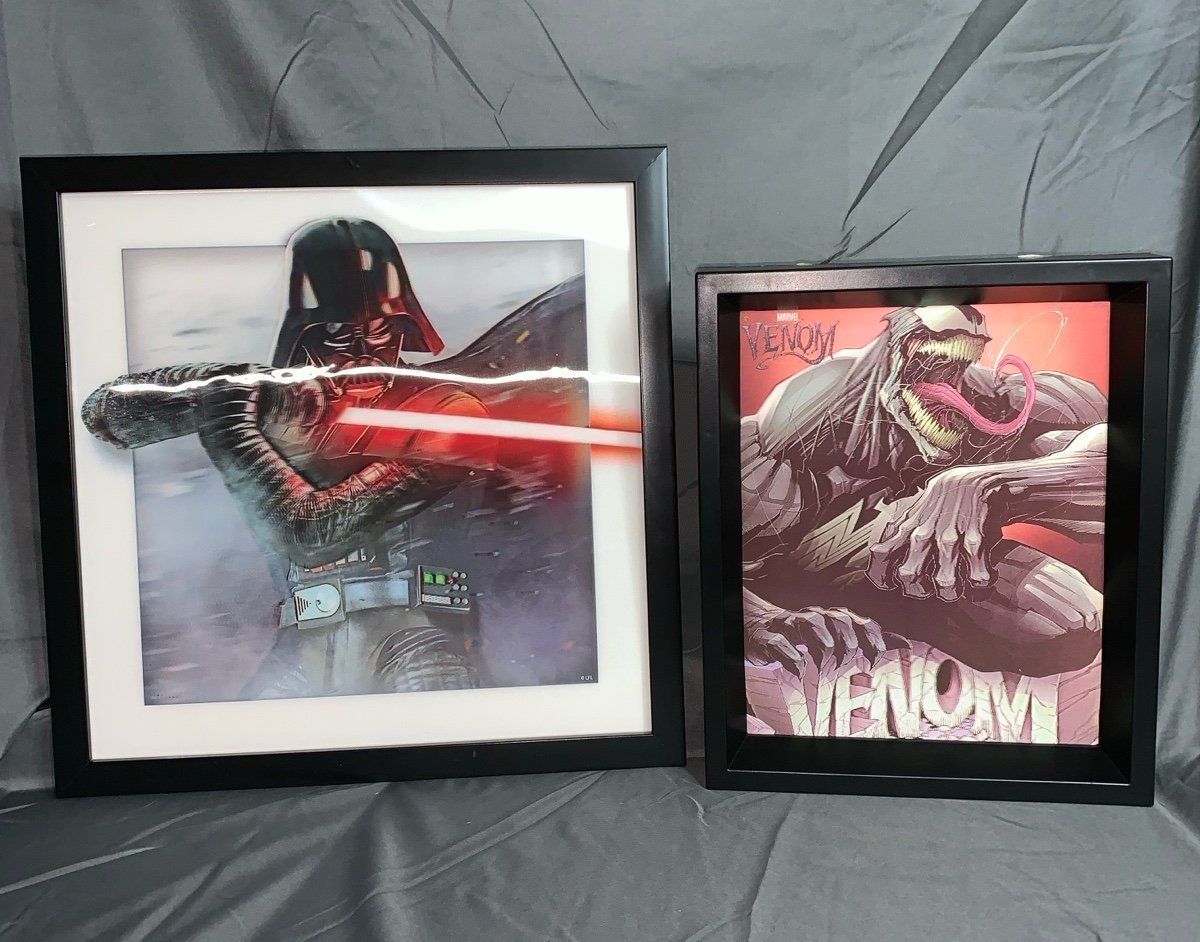 Darth Vader & Venom Halographic Framed Pictures