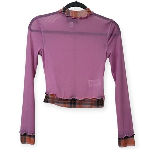 Urban outfitters mesh cropped long sleeve tee, small