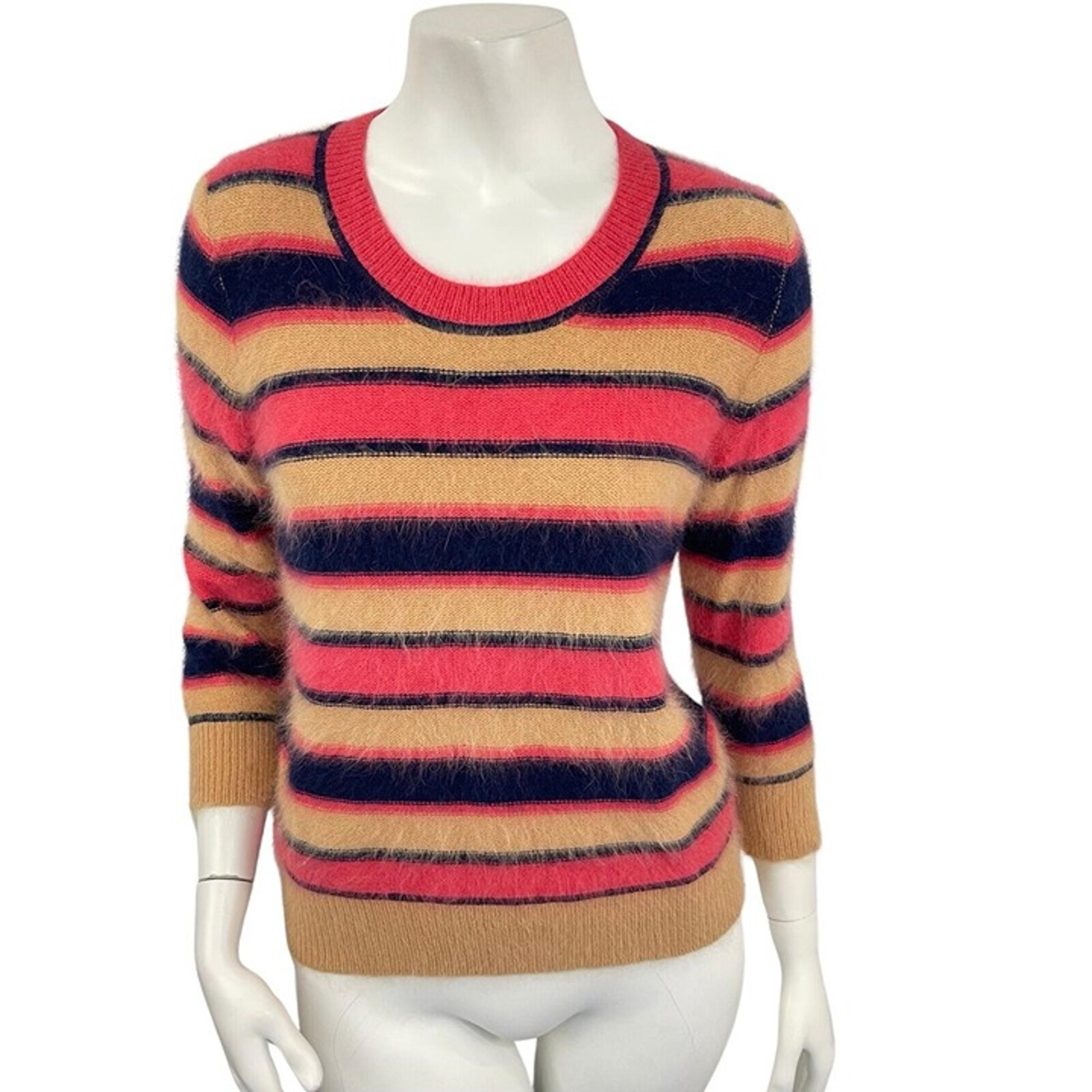 Wallace Women's 3/4 Sleeves Rabbit Hair Wool Blend Sweater Size Large