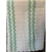 Crochet White Green Baby Blanket Security Soft Pastel Scallop Handmade 42 x 50