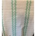 Crochet White Green Baby Blanket Security Soft Pastel Scallop Handmade 42 x 50