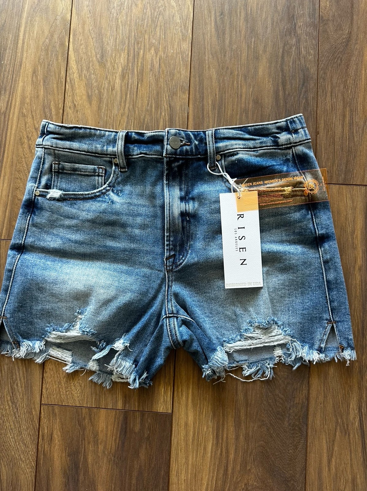NWT Risen Mid-Rise Elastic Band, Side Slit Short L