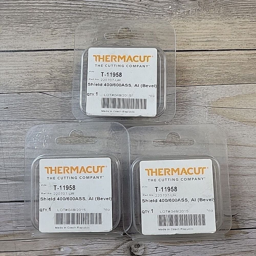 Thermacut T-11958 Shield 400/600 Amp Stainless Steel Bevel Lot Of 3
