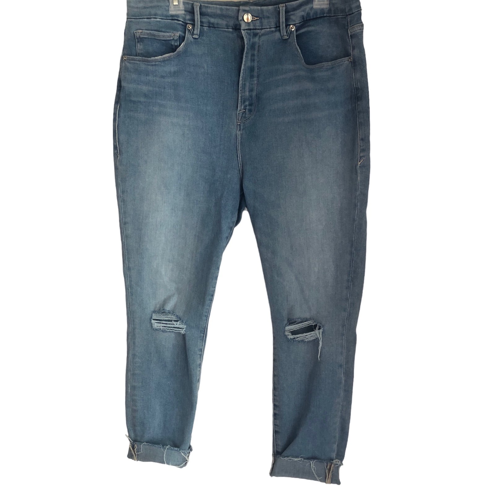 Good American Good Waist Jeans Denim High Rise Skinny Stretch B13