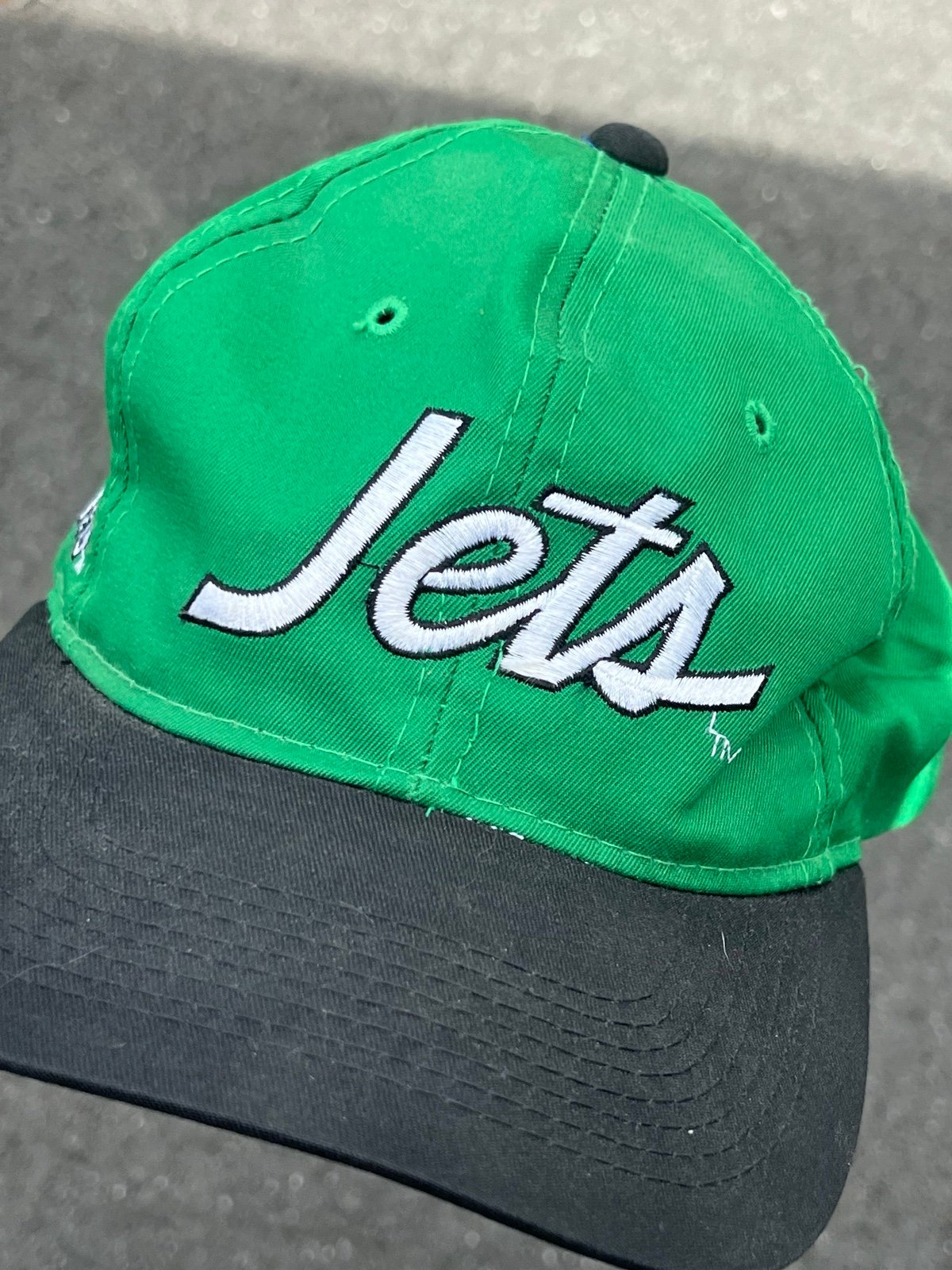 Vintage 90s New York Jets Script Snap Back sport specialties