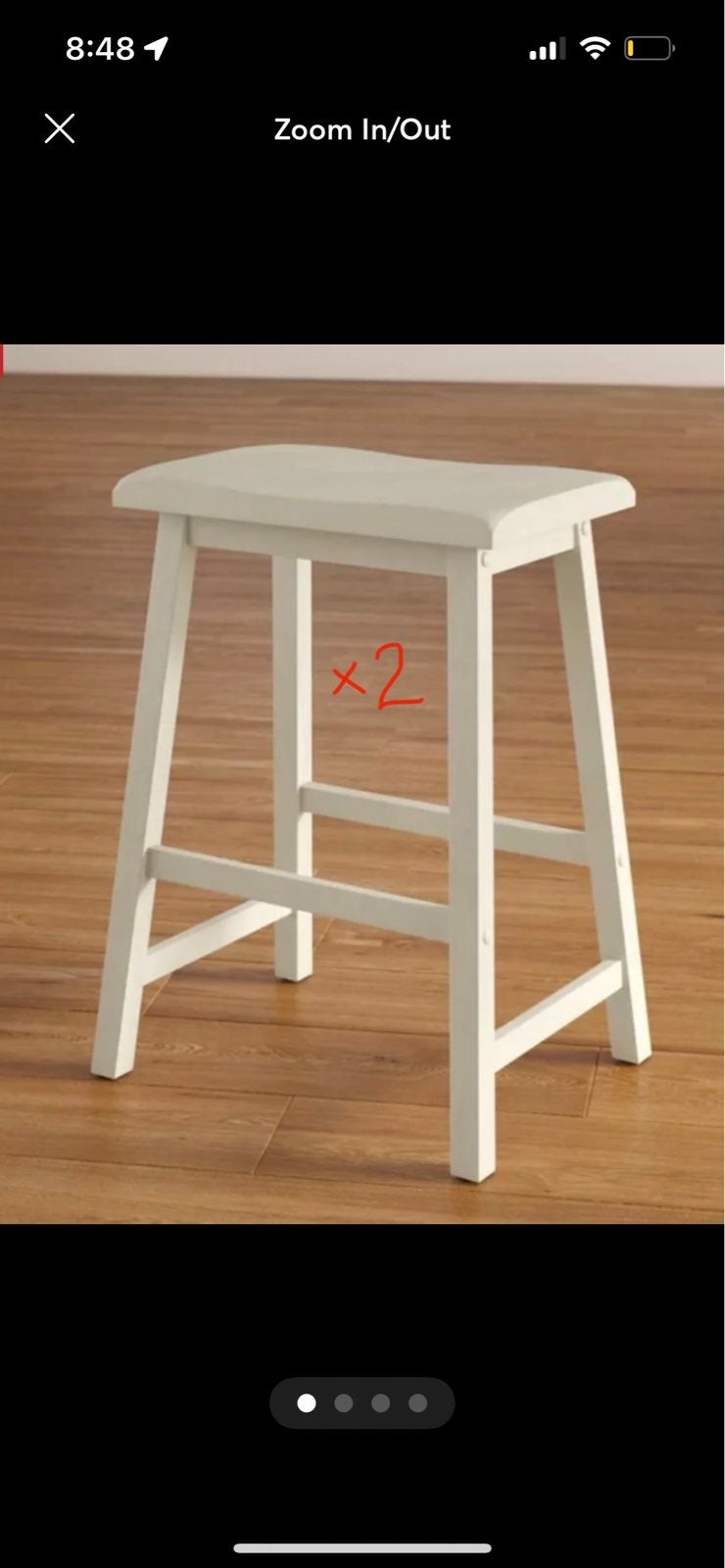 2 White Counter stools