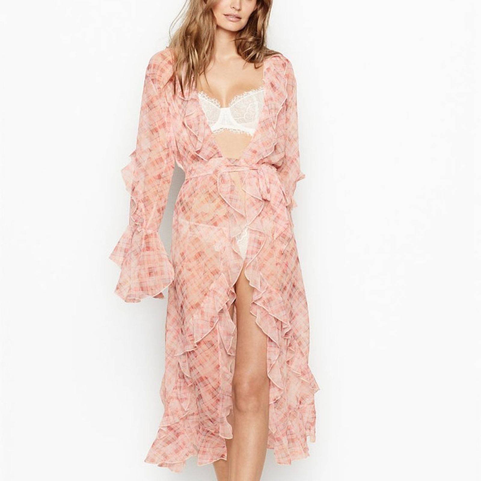 VICTORIA'S SECRET Ruffle Long Robe M/L