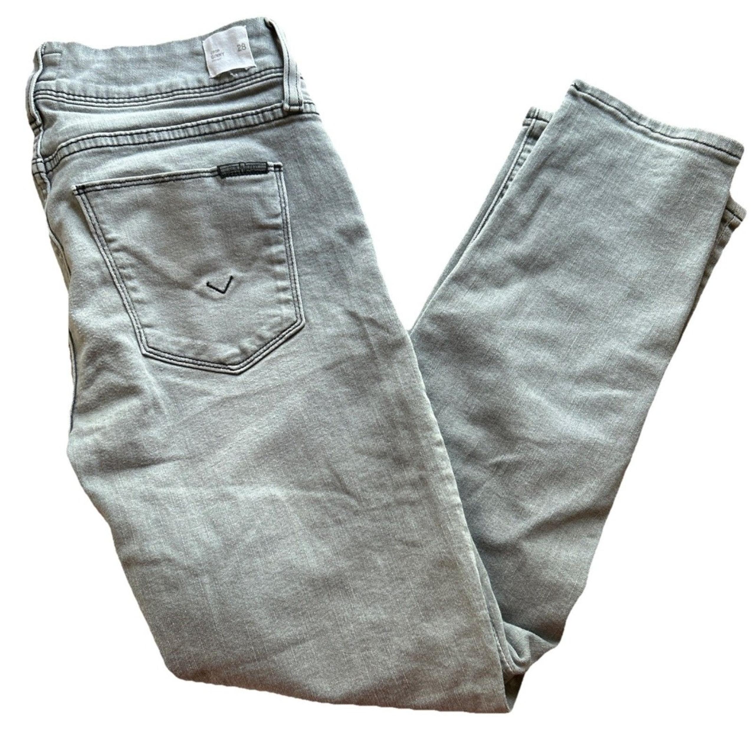 Hudson Crop Ginny Straight Women’s 28 (30x26) Gray Wash Mid Rise Denim Jeans EUC