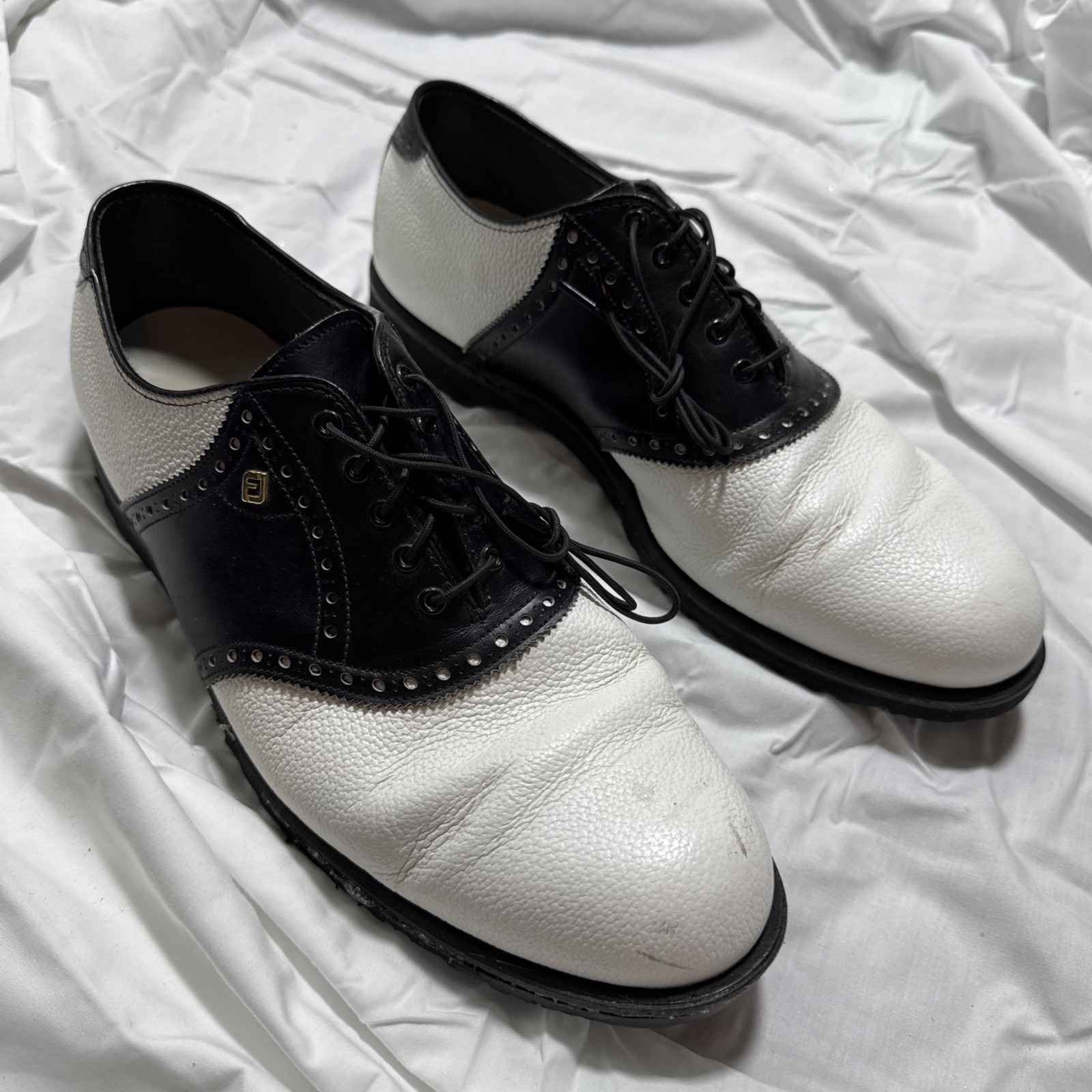 Vintage Footjoy Classics Mens Golf Shoes 55228 White / Black Size 11 C