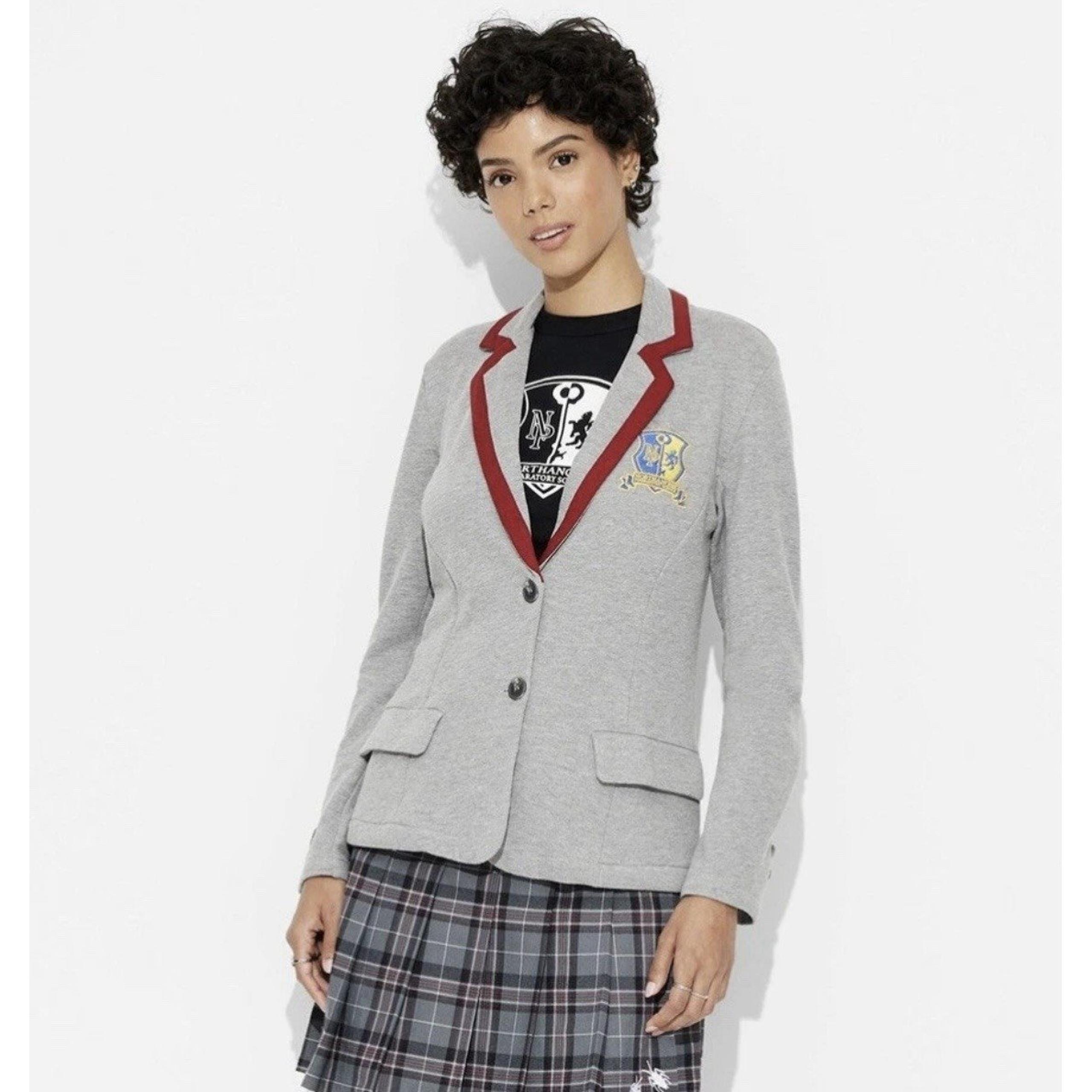 NWT Womens Beetlejuice Astrid Graphic Blazer Gray  XL Cosplay Halloween Costume