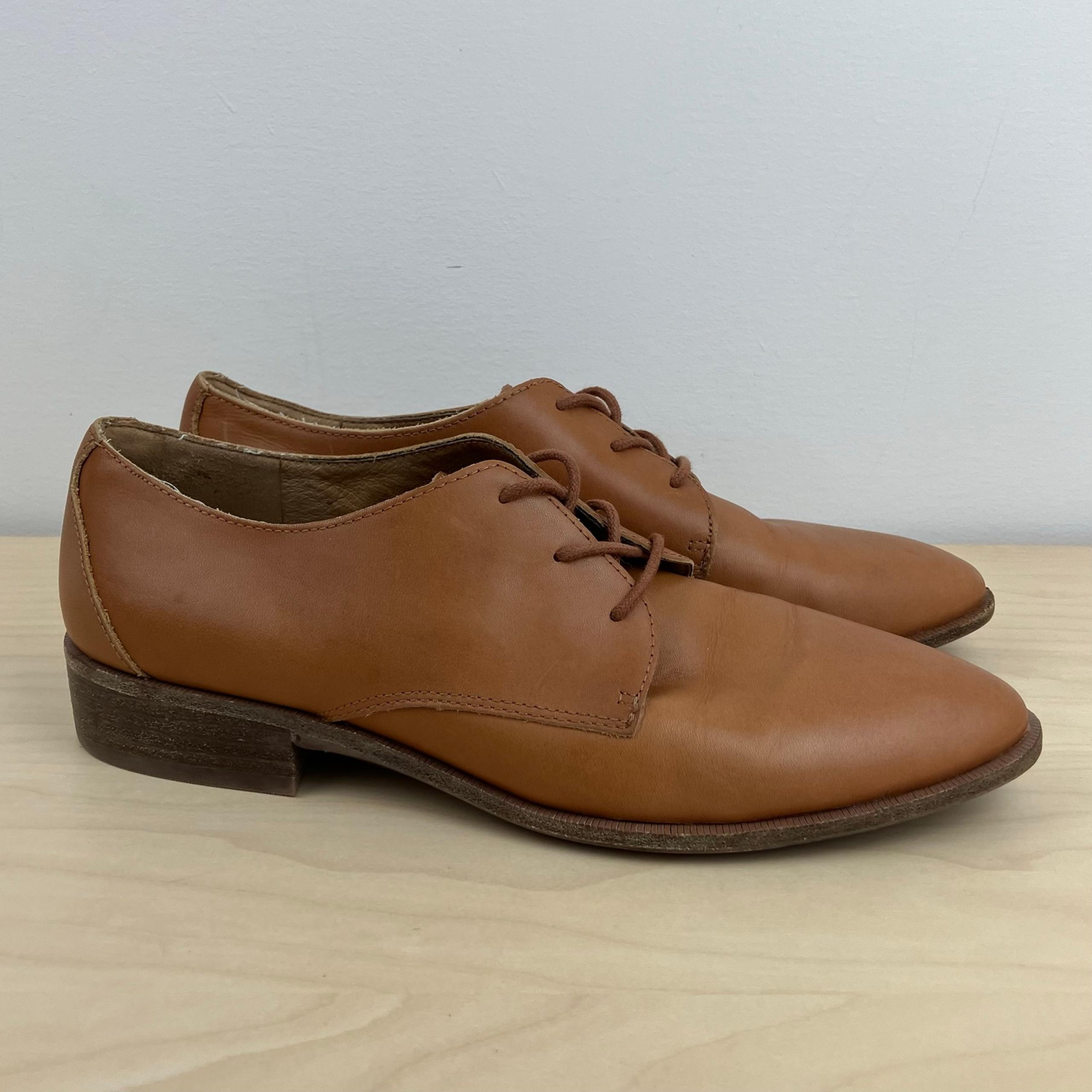 Madewell Women’s Size 8.0 The Frances Brown Leather Oxfords Lace Up Shoes