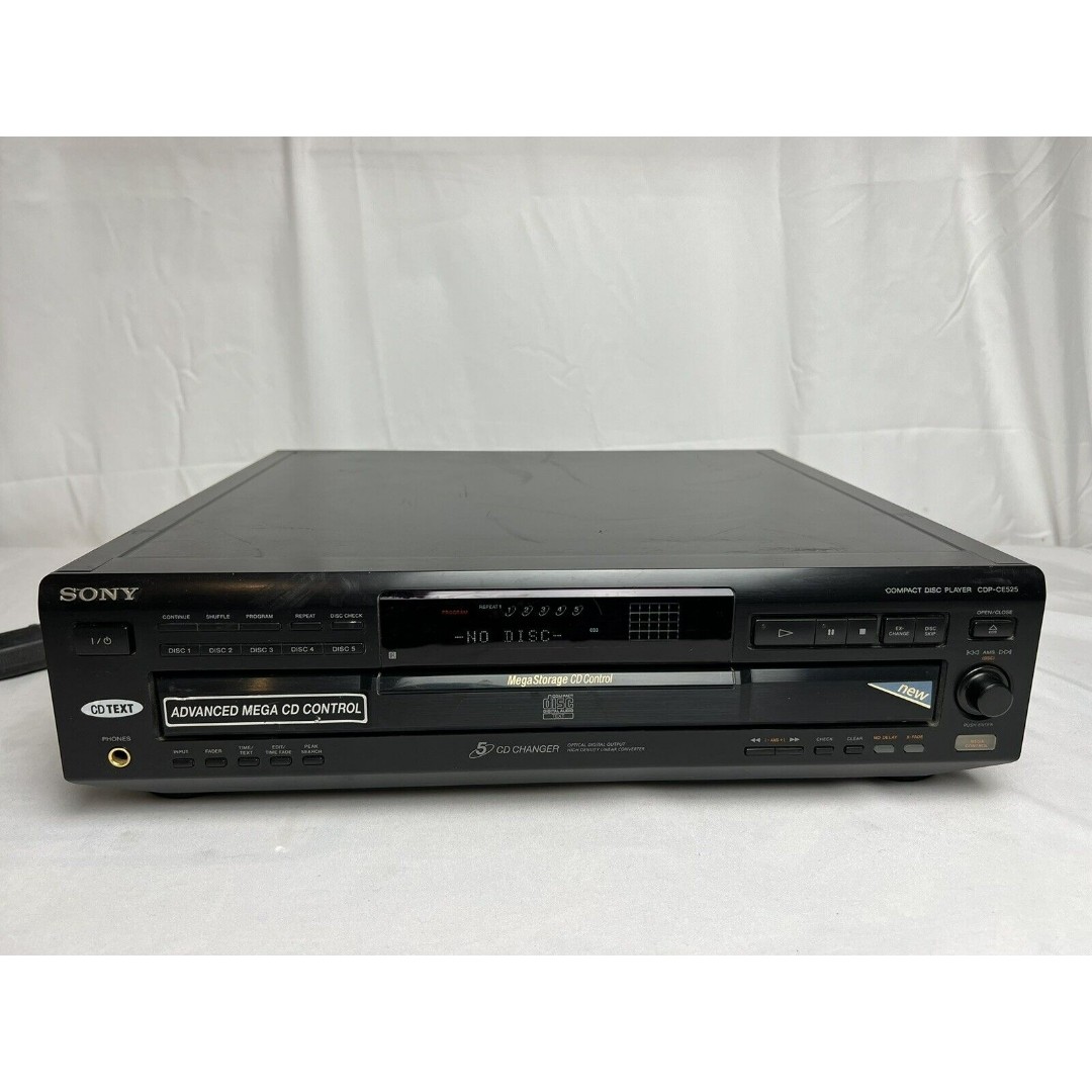 Sony CDP-CE525 CD Player - 5-Disc Changer, TOS Link Digital Out, Advanced Mega