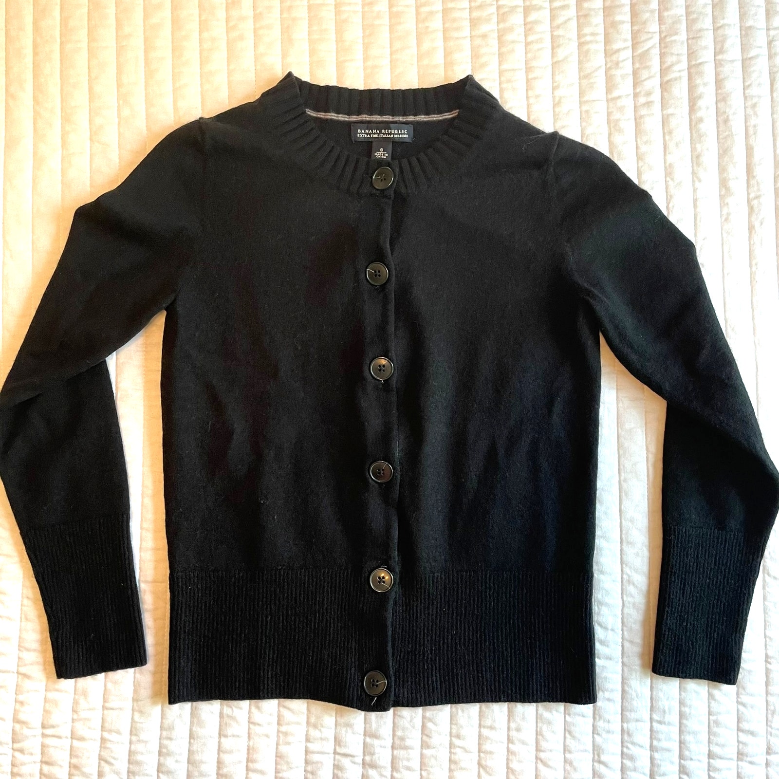 Banana Republic Women's Black Merino Cardigan, size Small