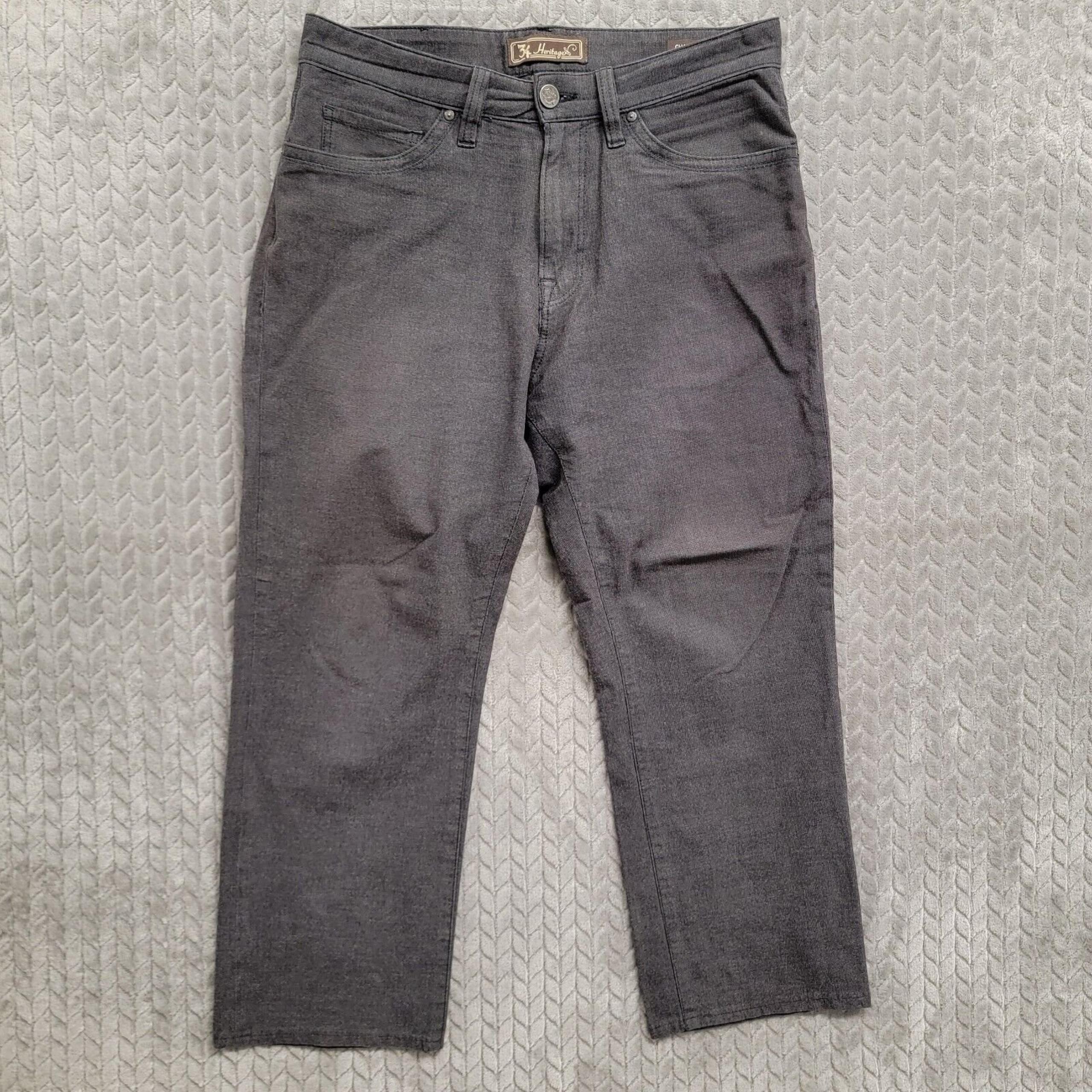 34 Heritage Pants Mens Size 34x28 Black Charisma Comfort Mid Rise Classic Fit