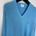 Vintage IZOD X Lacoste Sweater V-Neck Long Sleeve Pullover Mens L Blue Casual