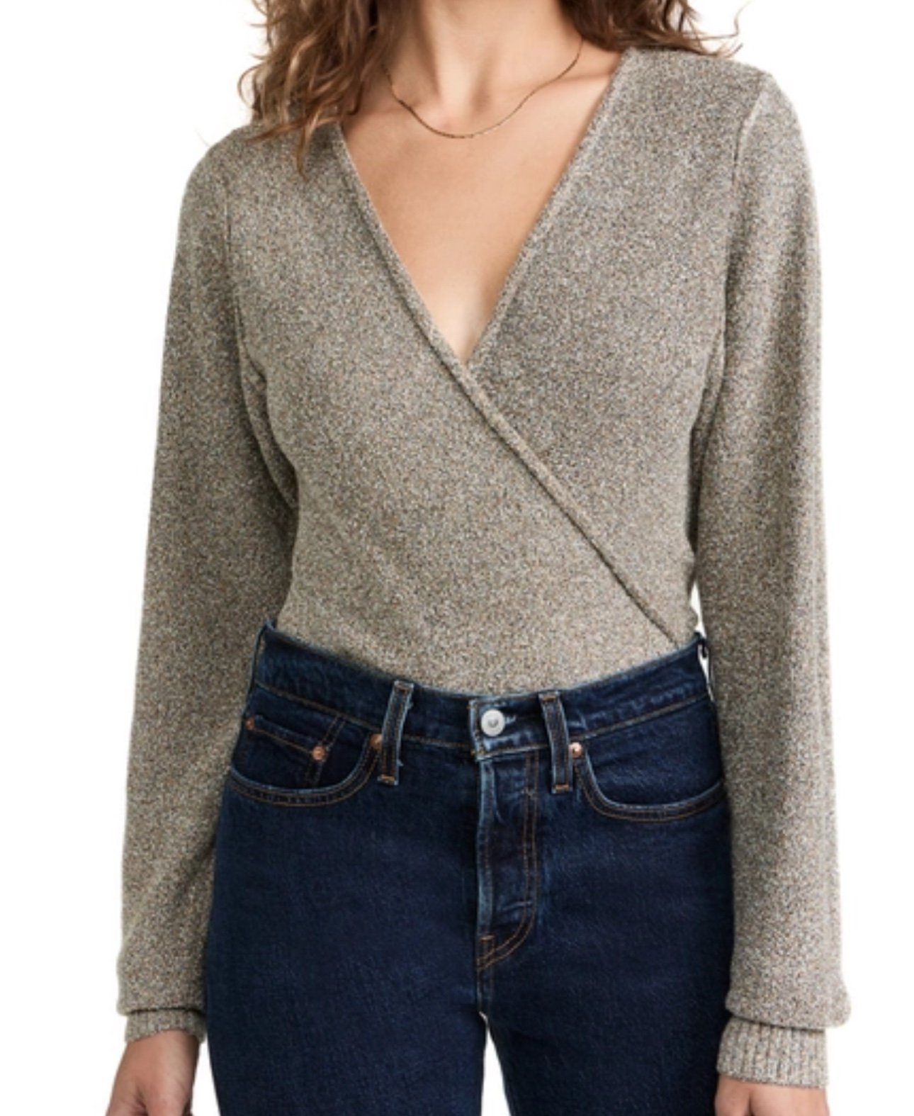 NWT Free People Going For Gold Wrap Sweater Size Small