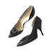 Vintage Herbert Levine Navy Pumps with Rhinestone Horseshoe Trim Size 5B