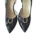 Vintage Herbert Levine Navy Pumps with Rhinestone Horseshoe Trim Size 5B