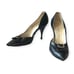 Vintage Herbert Levine Navy Pumps with Rhinestone Horseshoe Trim Size 5B