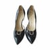 Vintage Herbert Levine Navy Pumps with Rhinestone Horseshoe Trim Size 5B