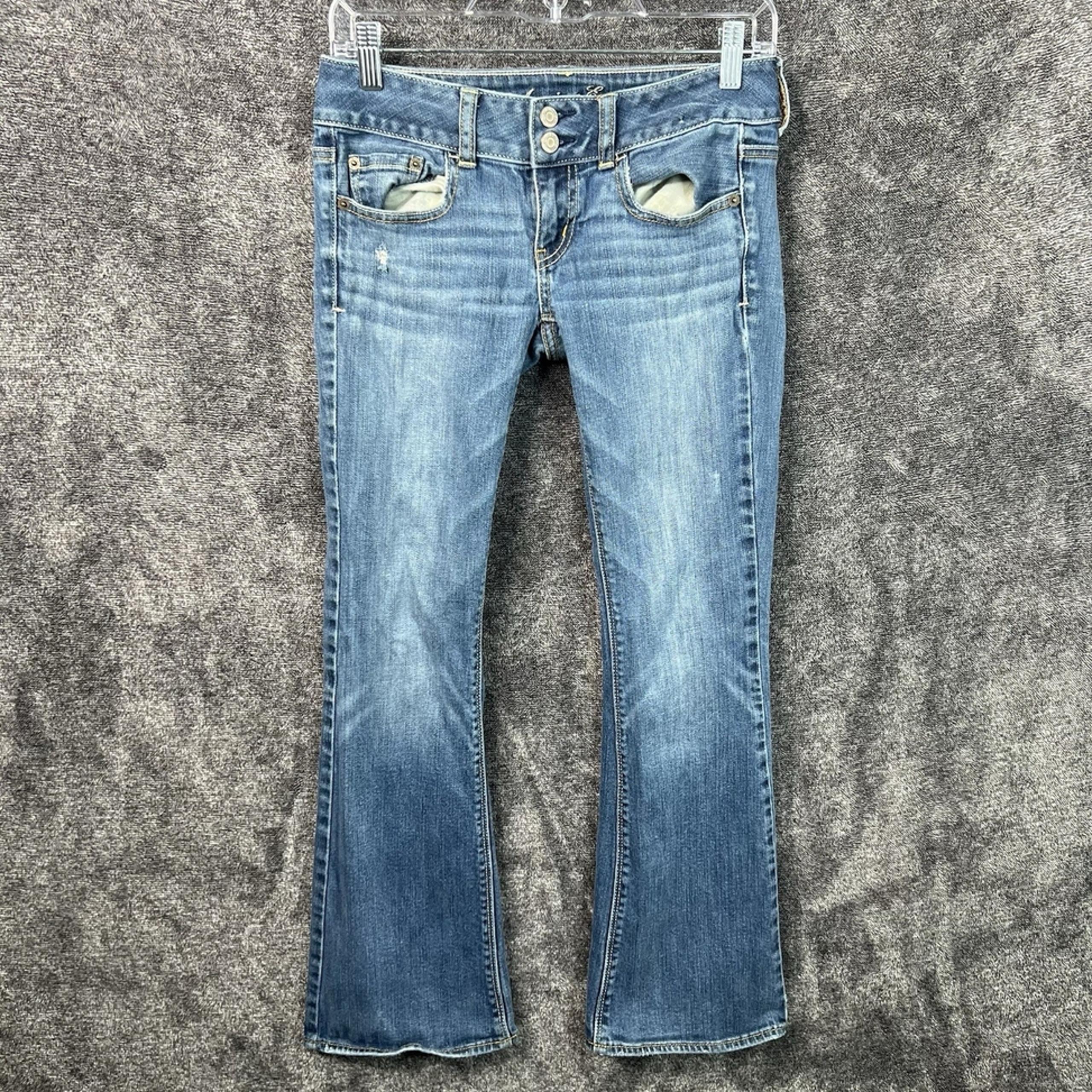 American Eagle Artist Flare Jeans Denim Medium Wash Stretch Women's 30x28